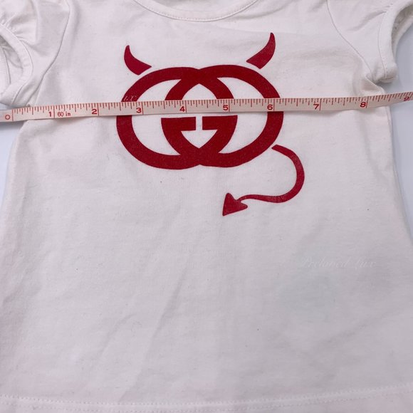 Authentic Gucci White Tees Top Girls Size 6-9 m - Picture 12 of 12